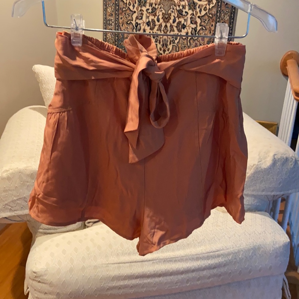 Orange silky shorts!